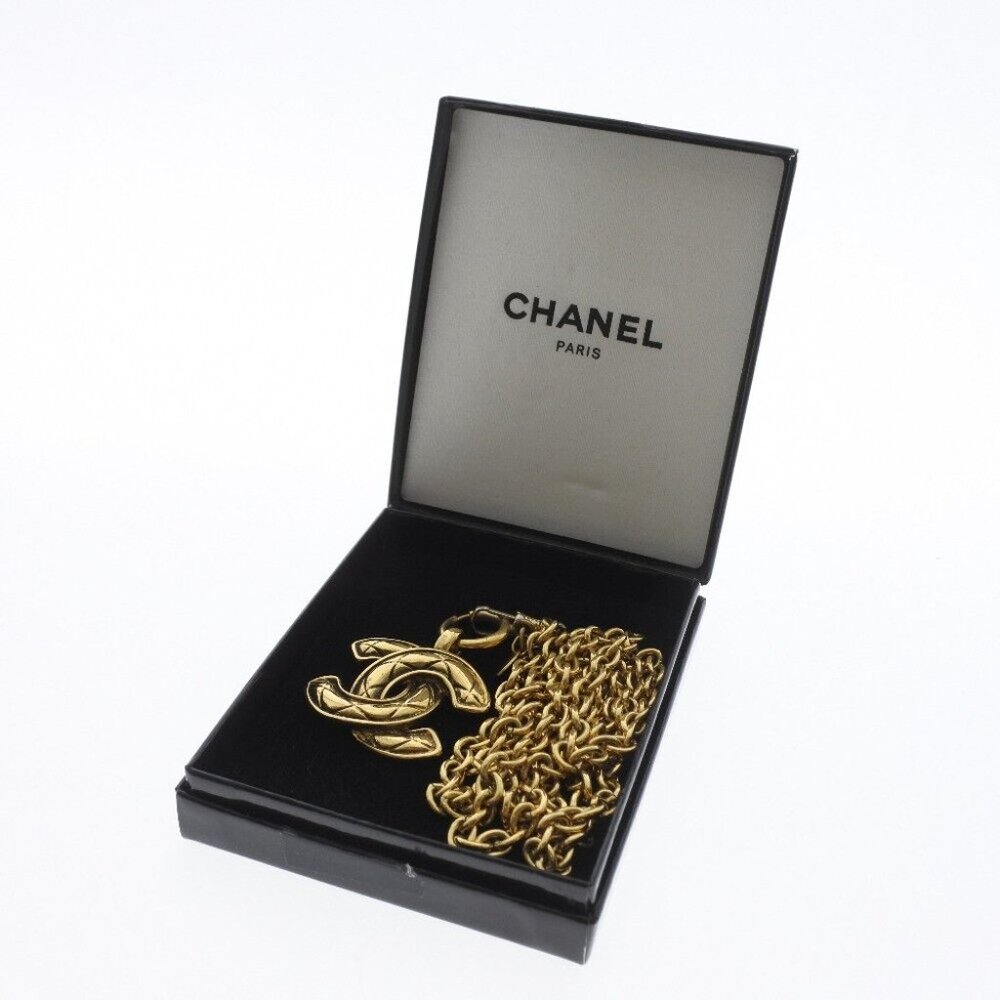 CHANEL Matrasse COCO Mark Necklace gold Plated Gold Women - Picture 7 of 7